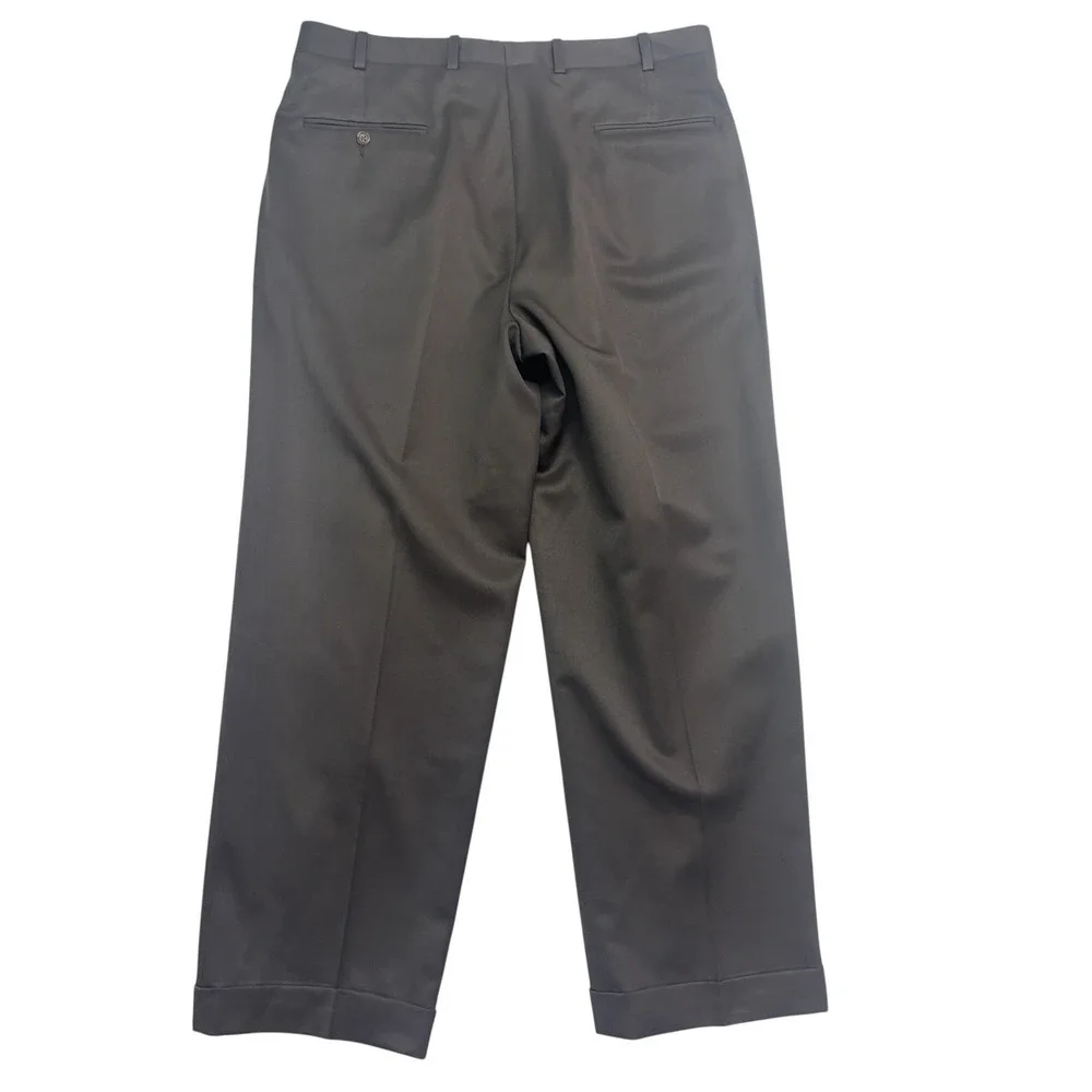 vtg 90s JB Britches 36x29 Brown Suit Pants Trousers USA Wool Pleated Relaxed